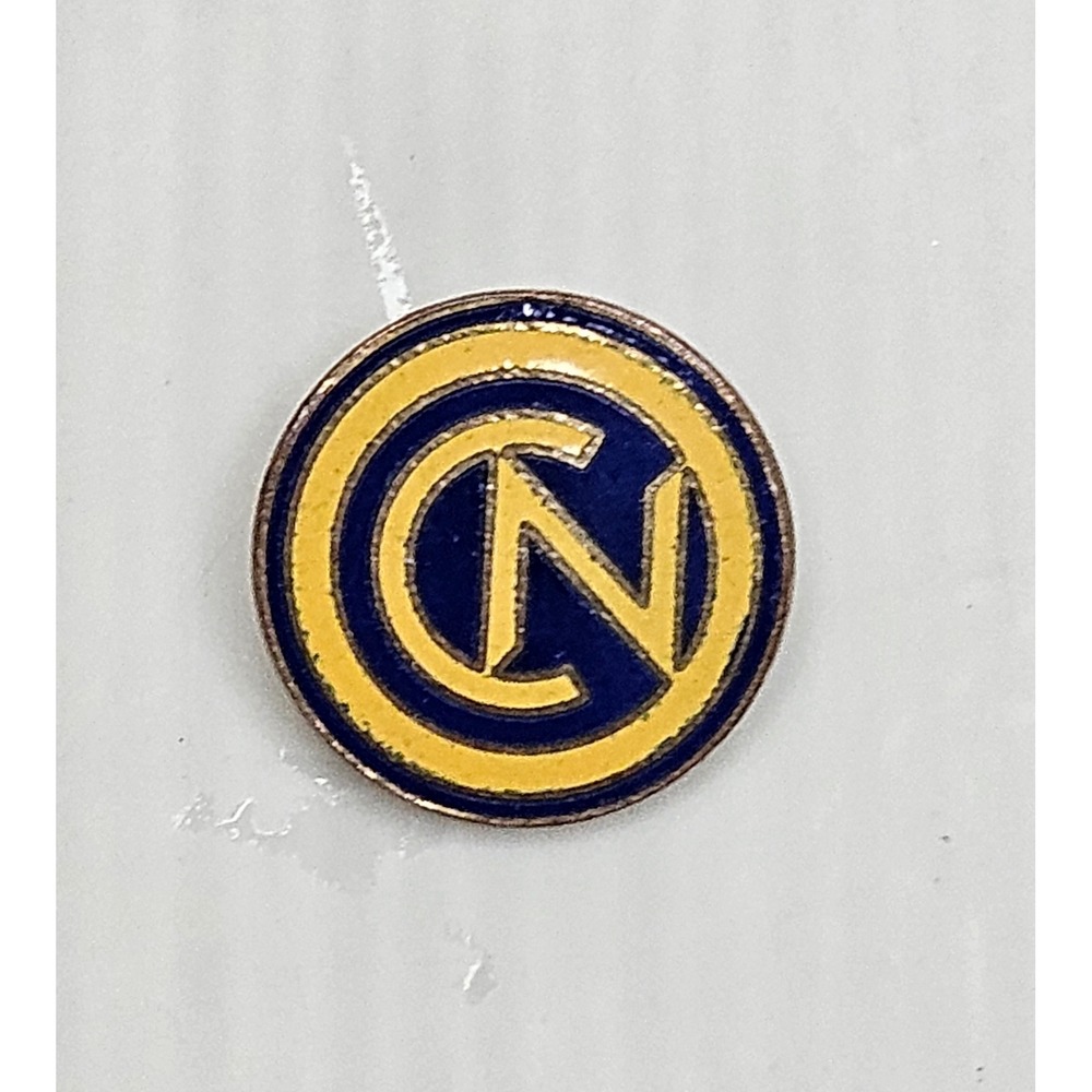 Vintage Enamel Lapel Pin – CN Logo – Blue & Gold – 1980s–1990s